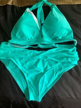 Teal Halter Bikini Set - Women’s Two-Piece Swimwear